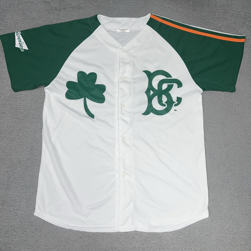 Brooklyn Cyclones St. Patrick's Day Jersey Mens XL White Green #12 Budweiser SGA